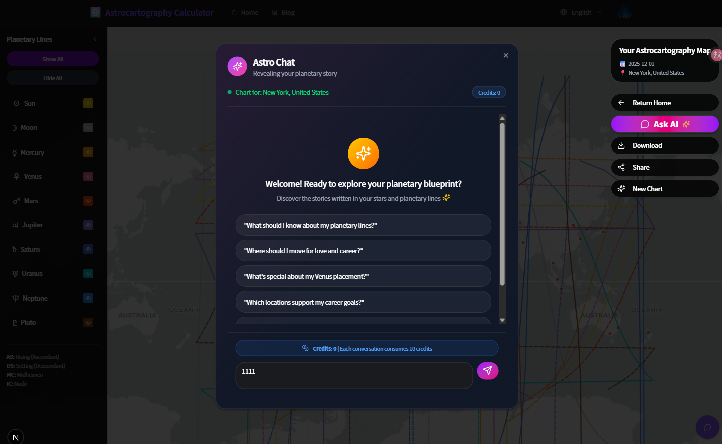 Free Astrocartography Calculat